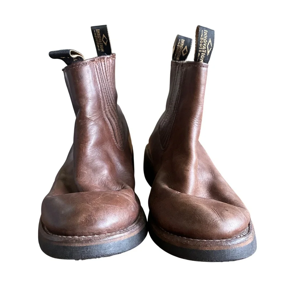 Innovation Boots Chelsea Men 8.5 Brown Good Leather Vibram Work Boots